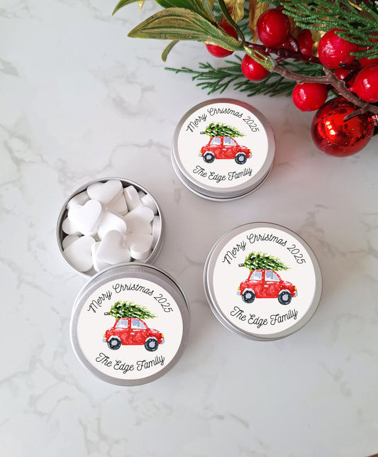 Christmas Table Mint Favours, Personalised Chrsitmas Gift for Guests