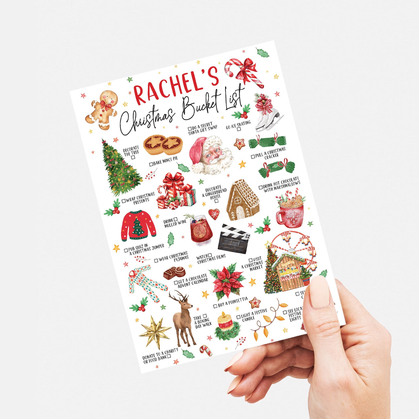 Kids, Adults & Family Festive Activity | Bucket List Christmas Card