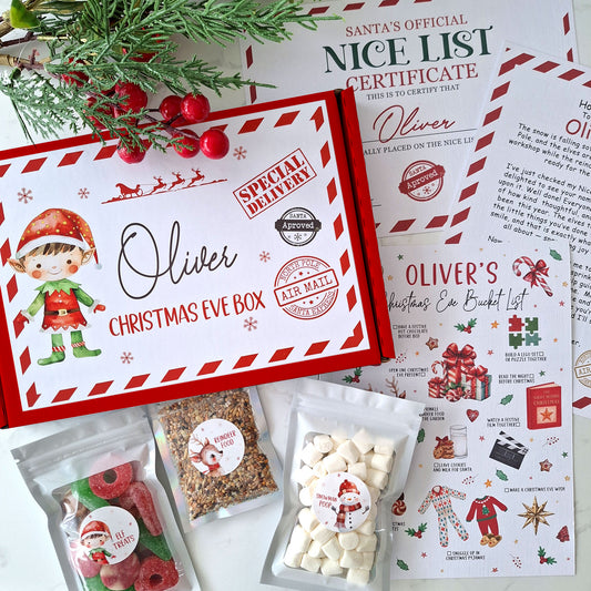 Pre-Filled Personalised Christmas Eve Box for Kids