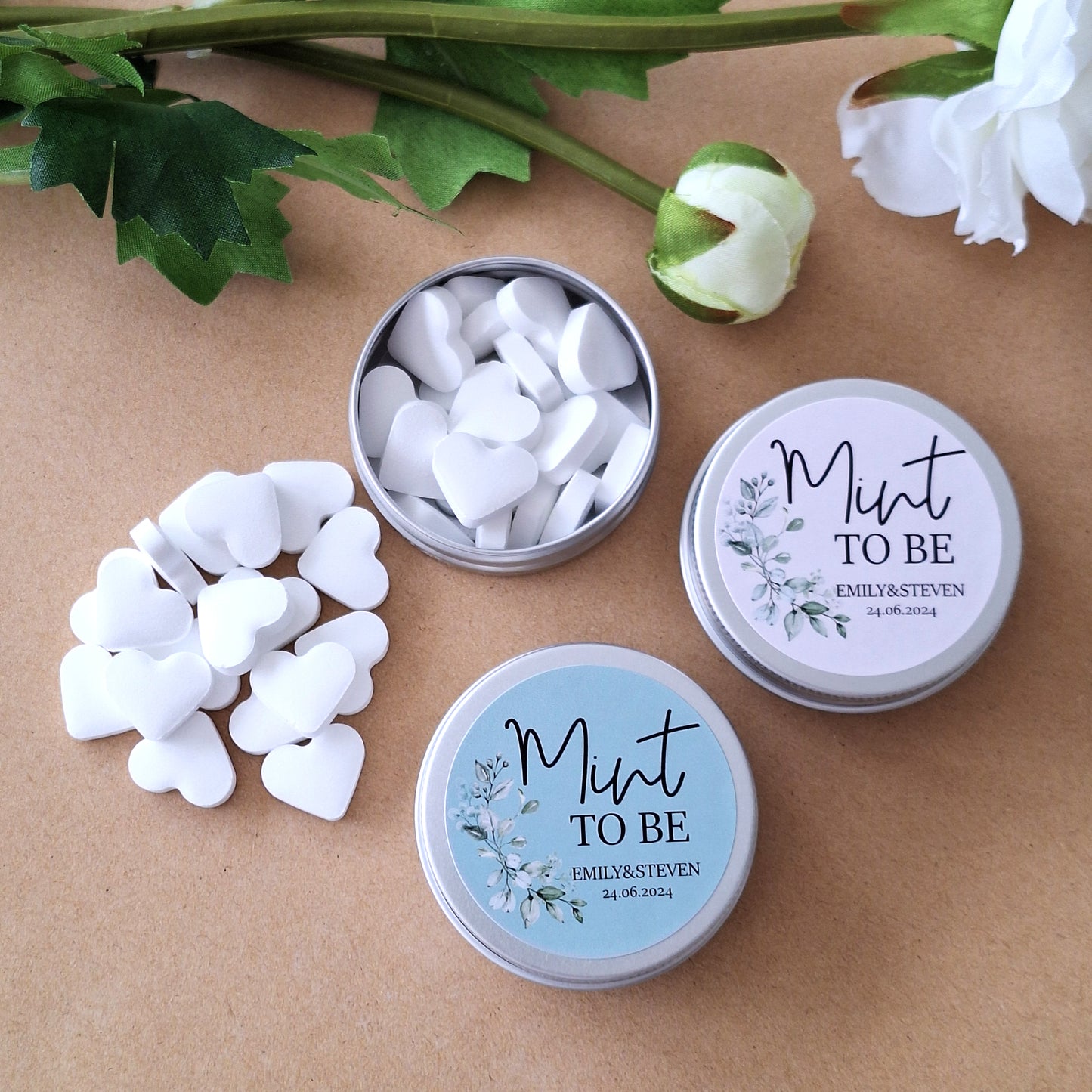 Mint to Be Wedding Favours – Personalised Mini Mint Tins for Guests