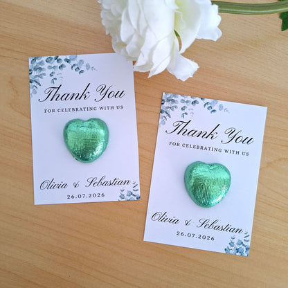 Personalised Chocolate Heart Wedding Favours