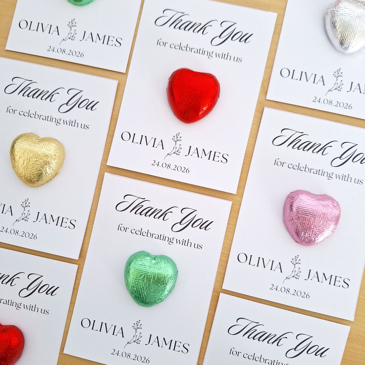 Personalised Chocolate Heart Wedding Favours