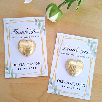 Personalised Chocolate Heart Wedding Favours