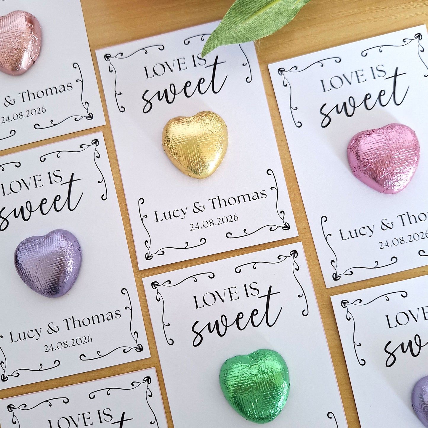 Personalised Chocolate Heart Wedding Favours