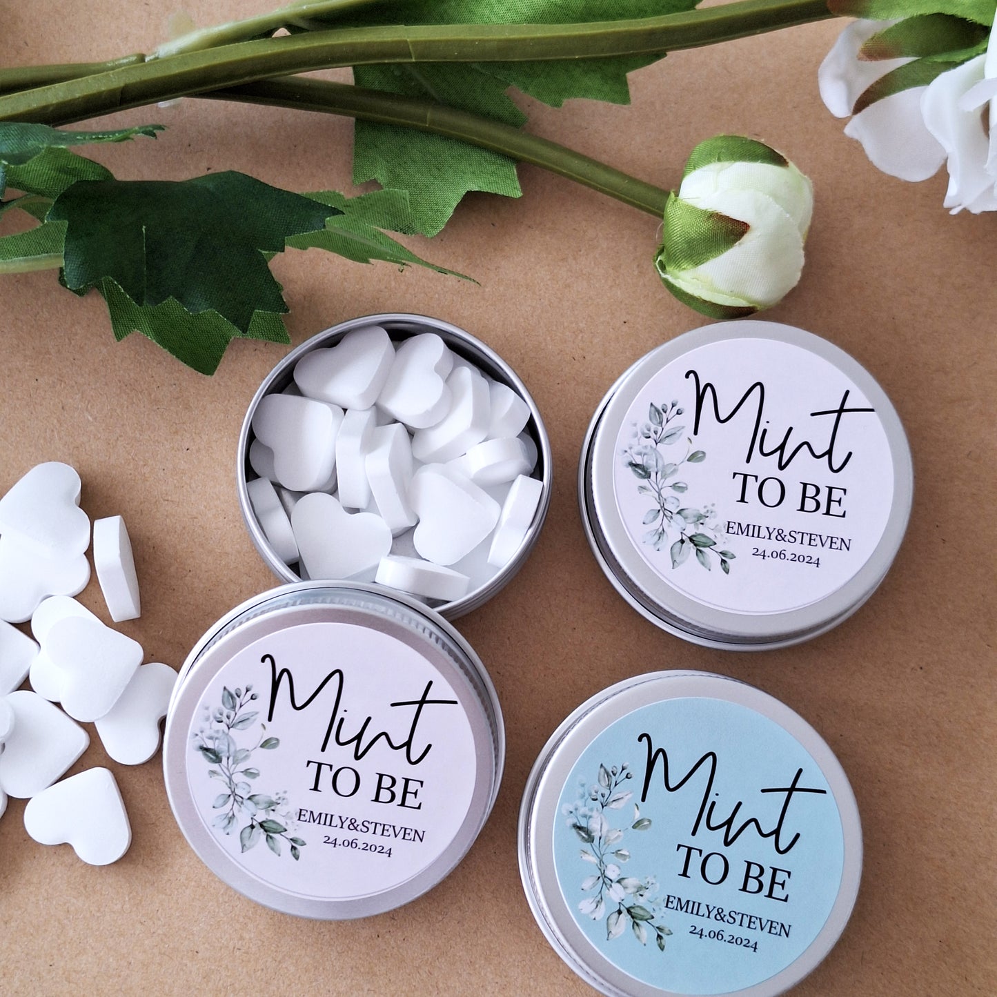 Mint to Be Wedding Favours – Personalised Mini Mint Tins for Guests