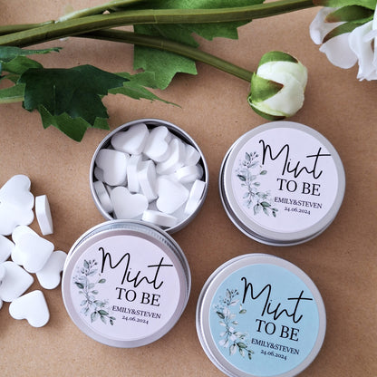Mint to Be Wedding Favours – Personalised Mini Mint Tins for Guests