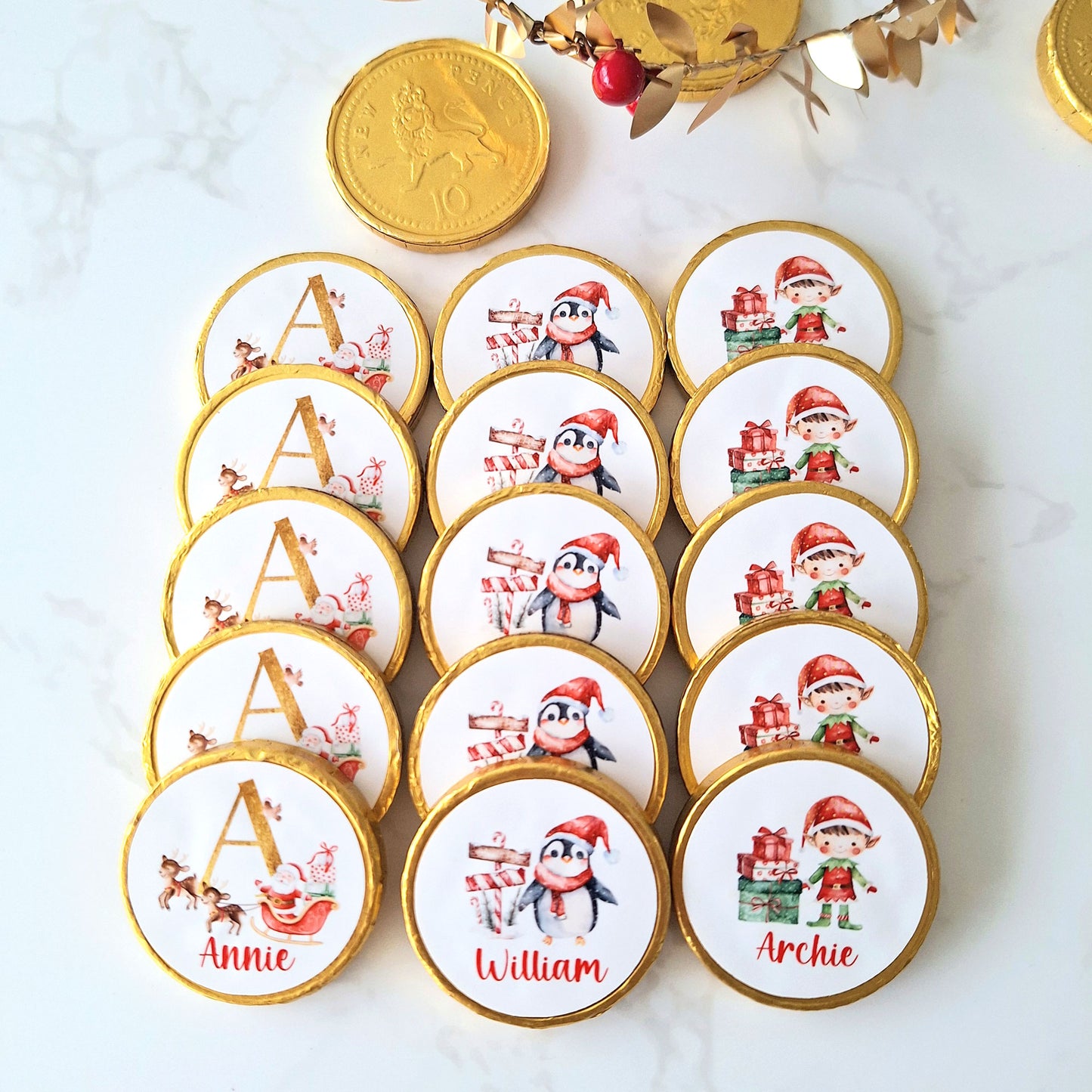 5 x Personalised Chocolate Gift for Christmas, Stocking Fillers for Kids
