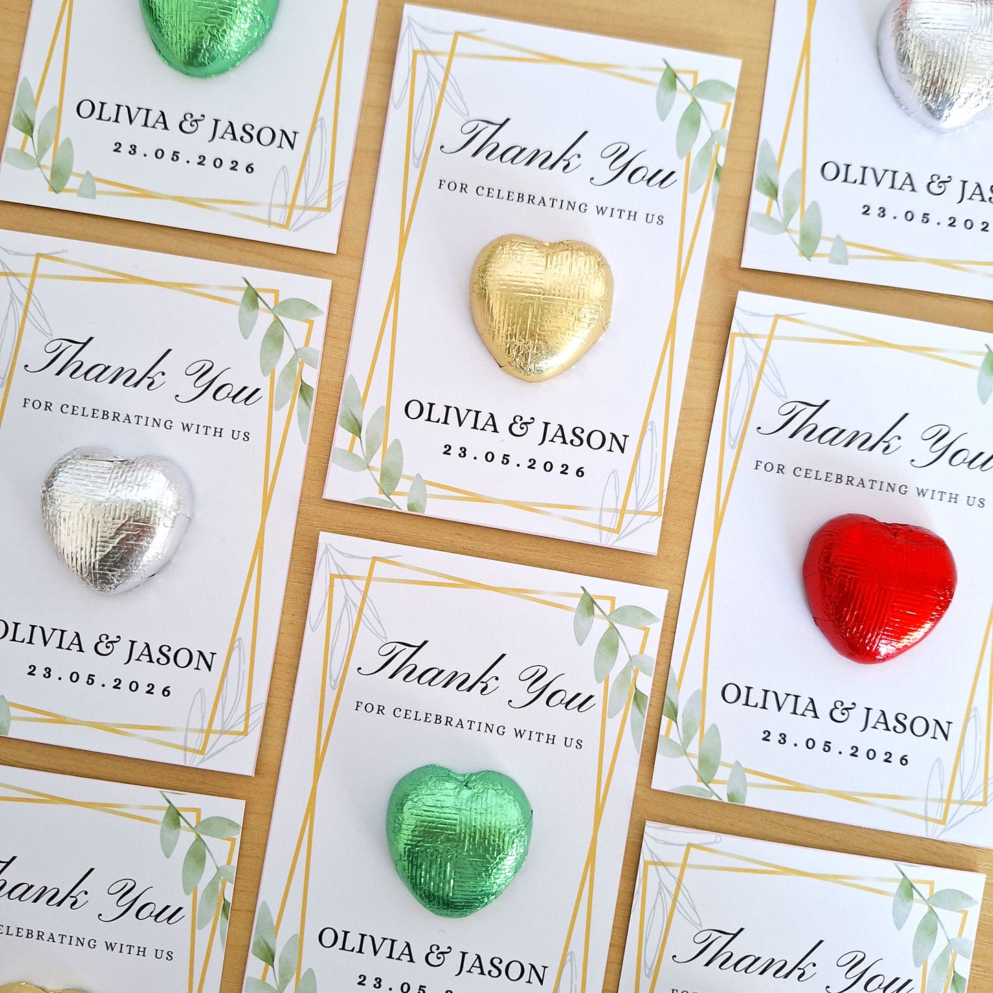 Personalised Chocolate Heart Wedding Favours