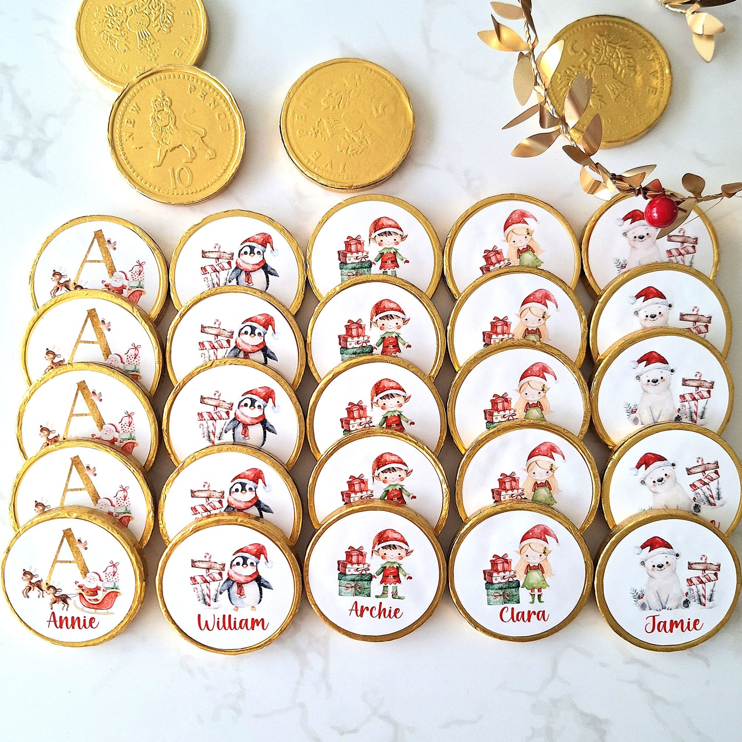 5 x Personalised Chocolate Gift for Christmas, Stocking Fillers for Kids