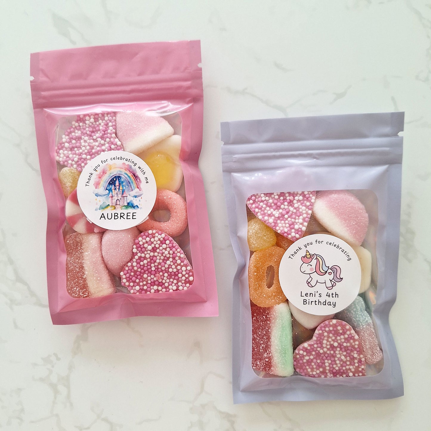 Personalised Birthday Sweet Favours – Custom Party Pouches