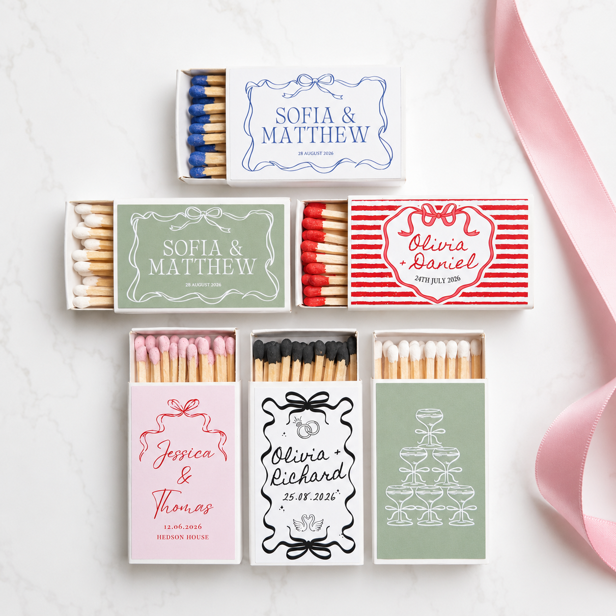 Personalised Wedding Matchbox Favours