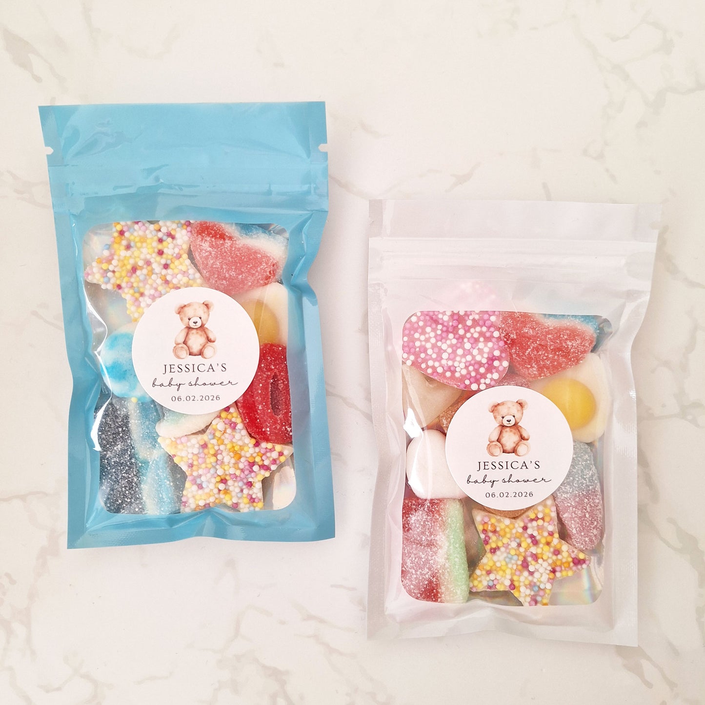 Personalised Baby Shower Favours – Custom Sweet Pouches