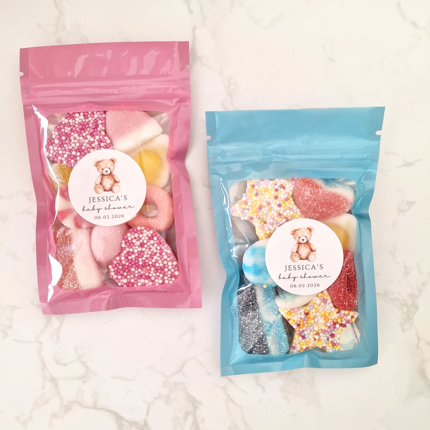 Personalised Baby Shower Favours – Custom Sweet Pouches