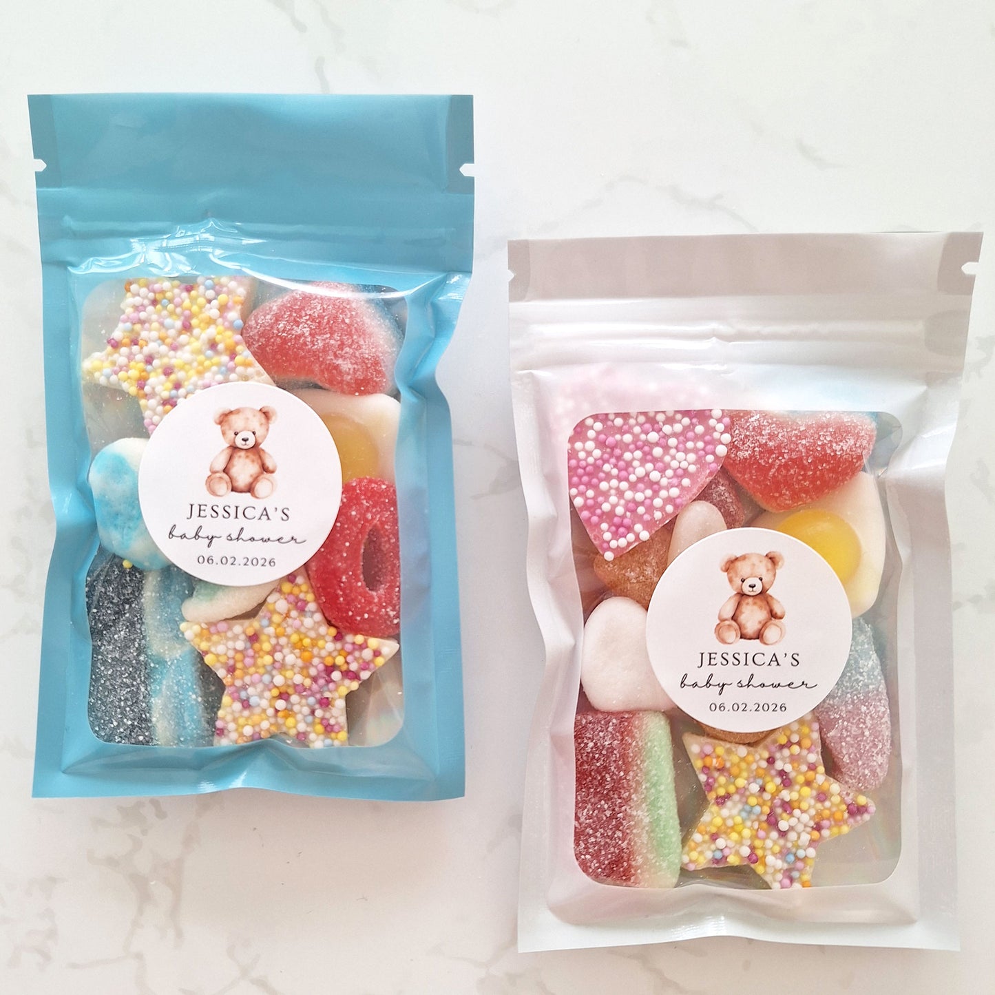 Personalised Baby Shower Favours – Custom Sweet Pouches