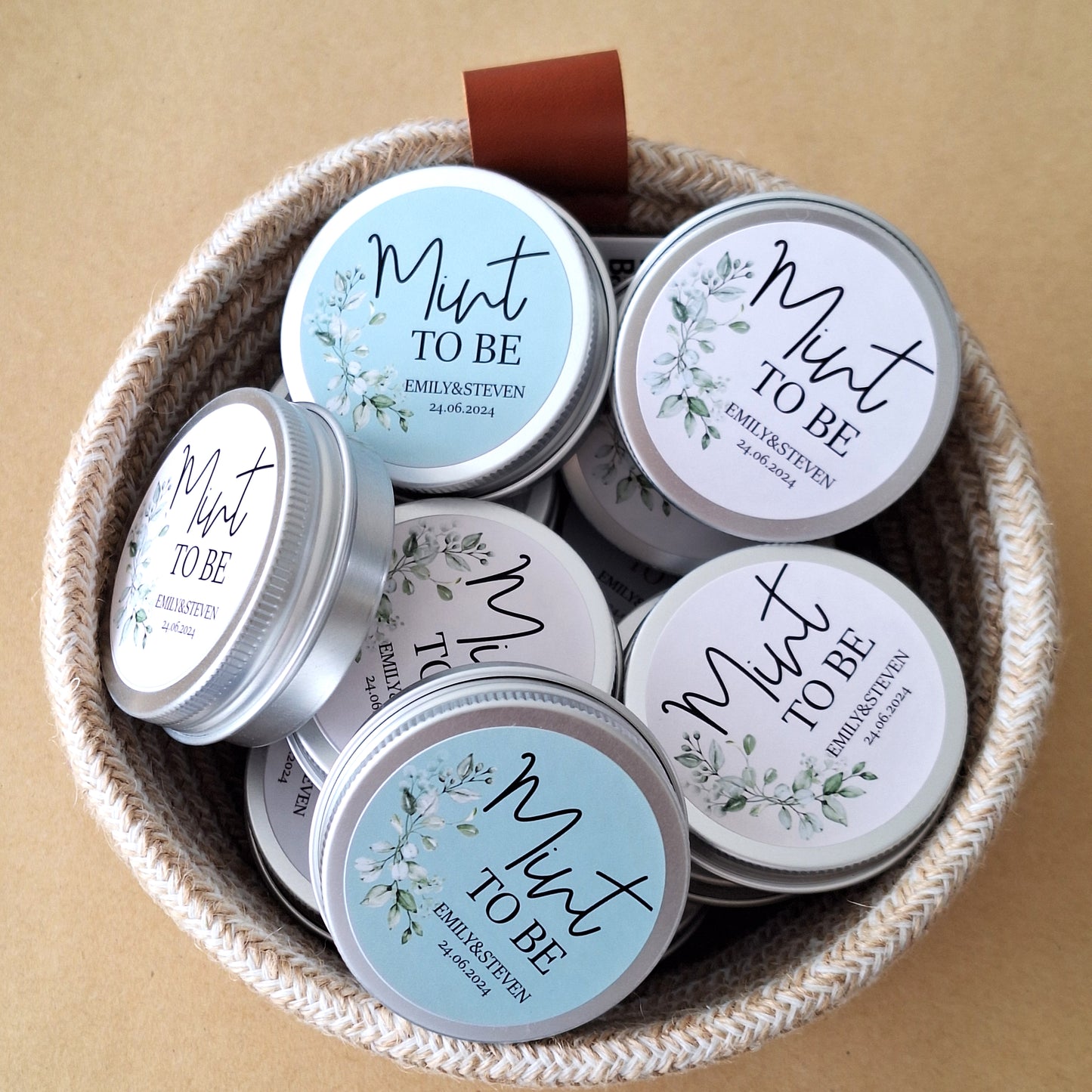 Mint to Be Wedding Favours – Personalised Mini Mint Tins for Guests