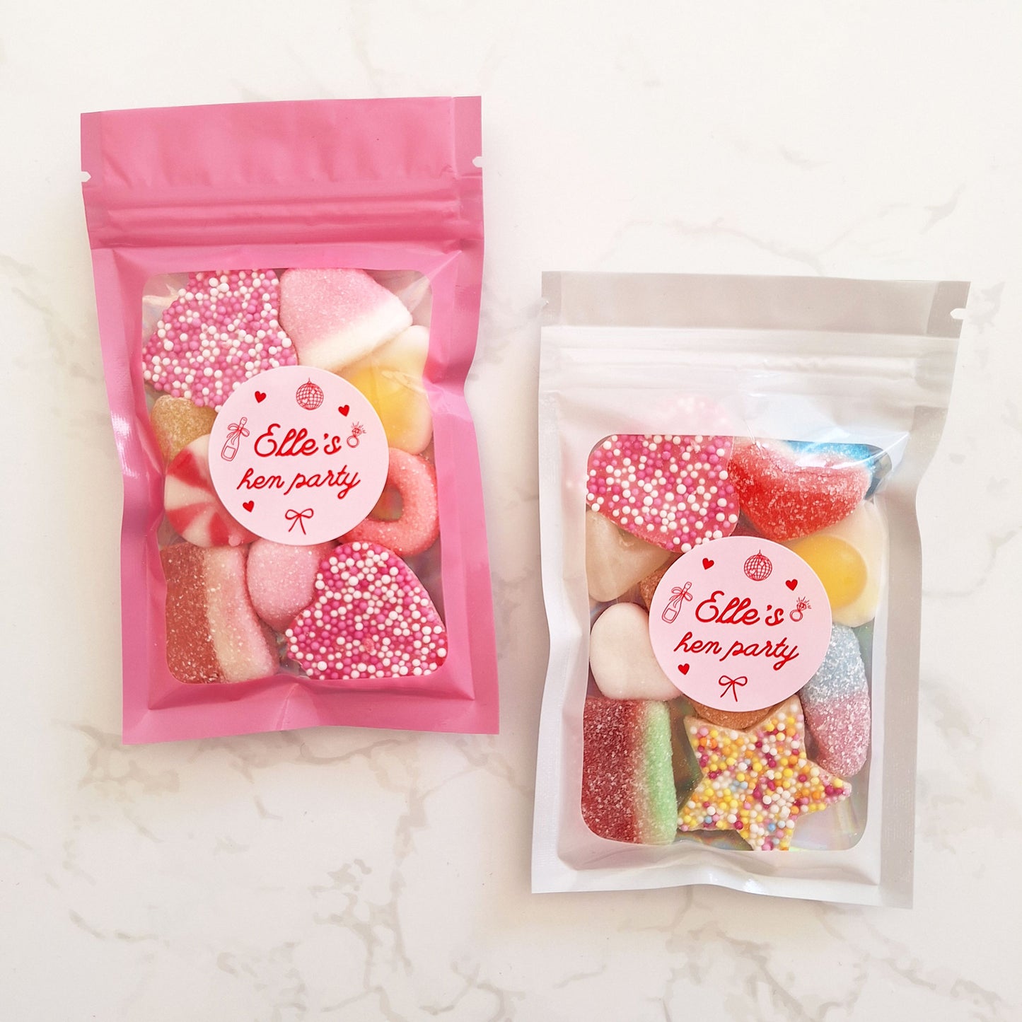 Personalised Hen Party Favours – Sweet Pouches for Guests