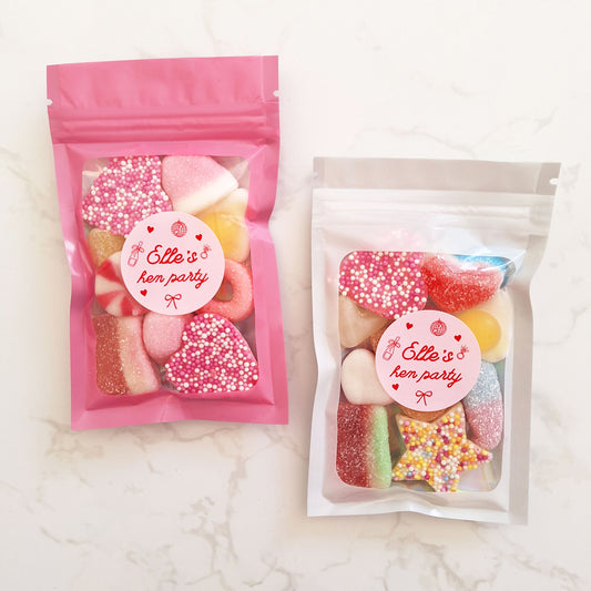 Personalised Hen Party Favours – Sweet Pouches for Guests