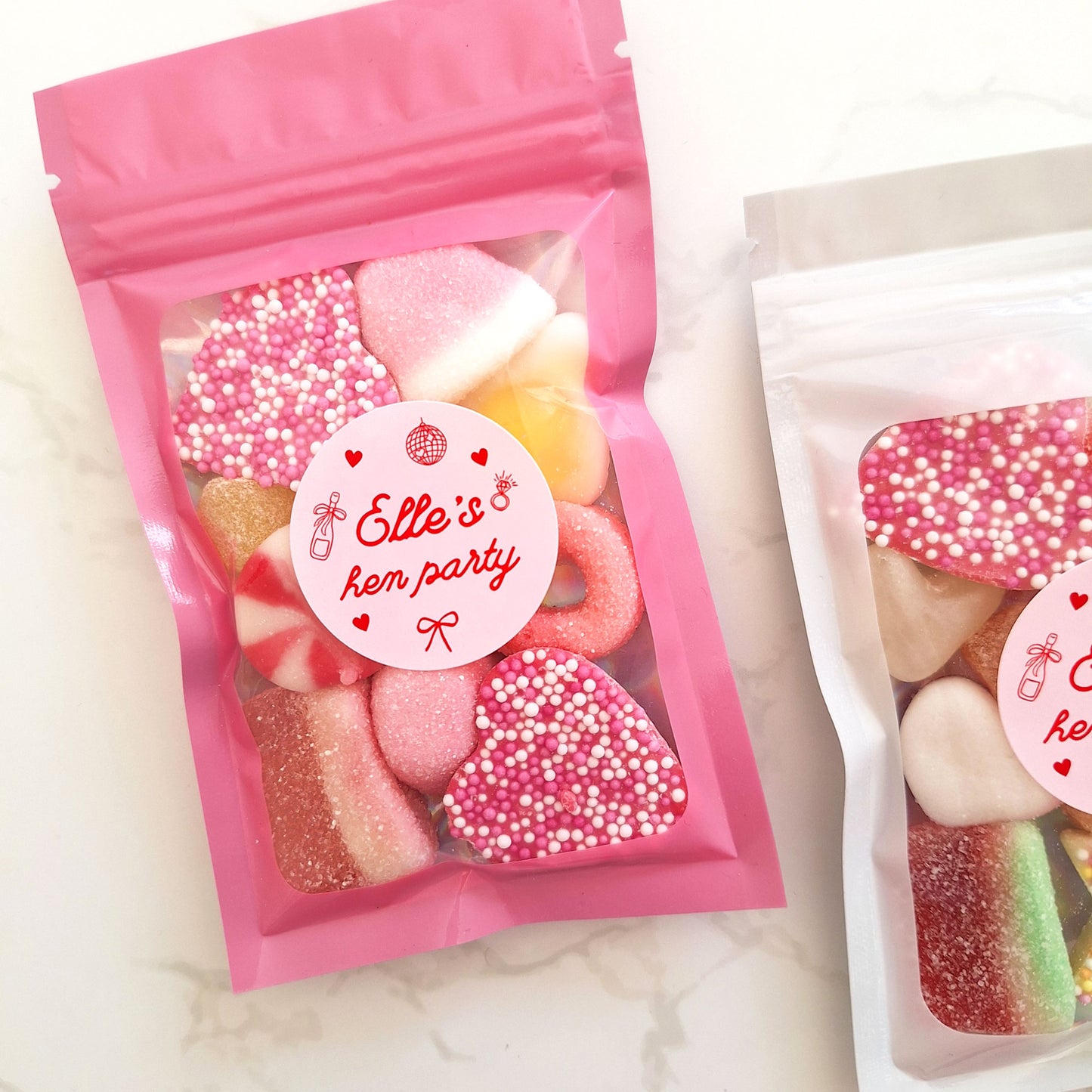 Personalised Hen Party Favours – Sweet Pouches for Guests