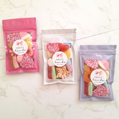 Personalised Hen Party Favours – Sweet Pouches for Guests
