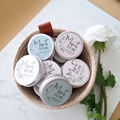 Mint to Be Wedding Favours – Personalised Mini Mint Tins for Guests