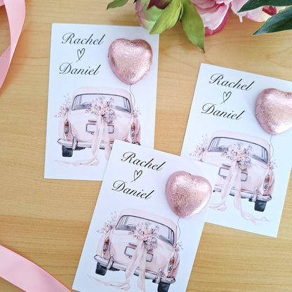 Personalised Chocolate Heart Wedding Favours