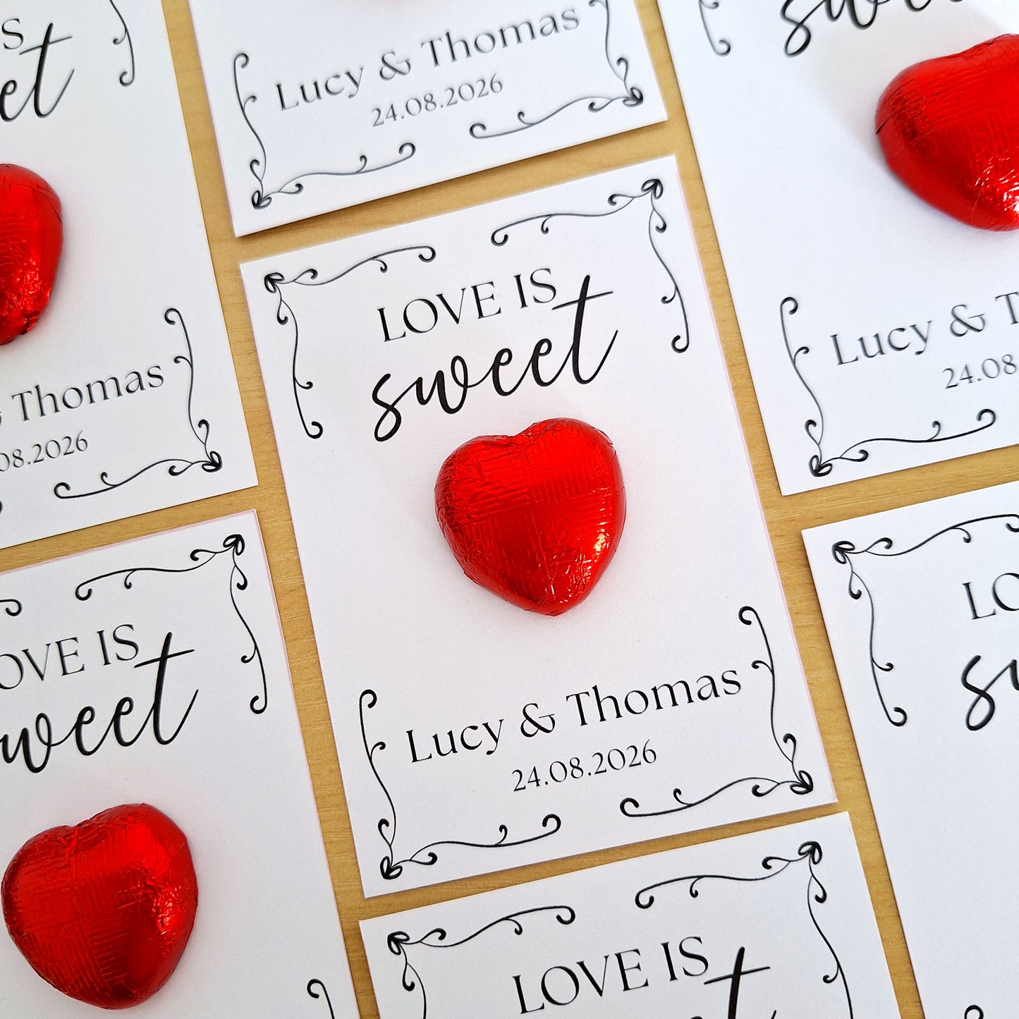 Personalised Chocolate Heart Wedding Favours