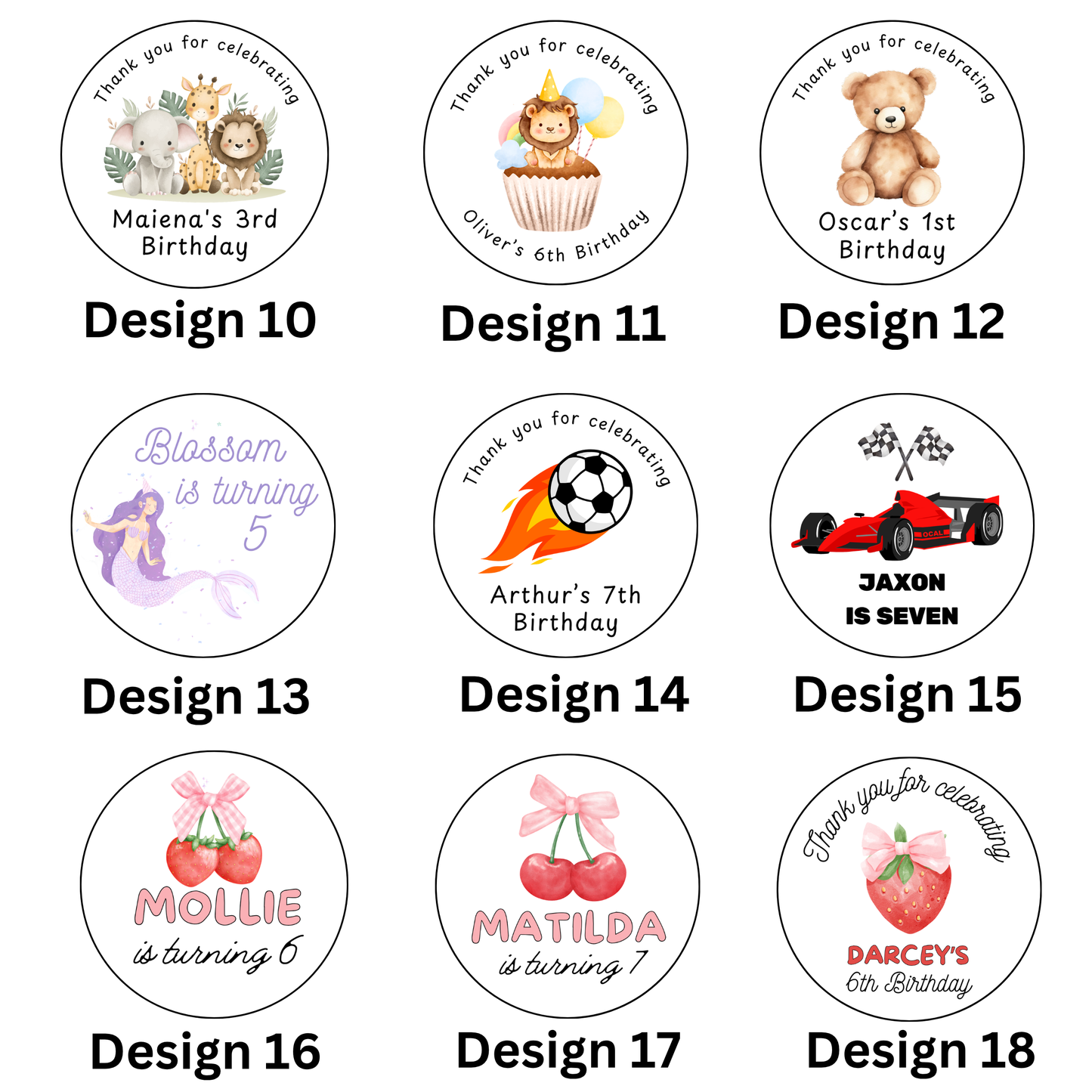 Personalised Birthday Sweet Favours – Custom Party Pouches