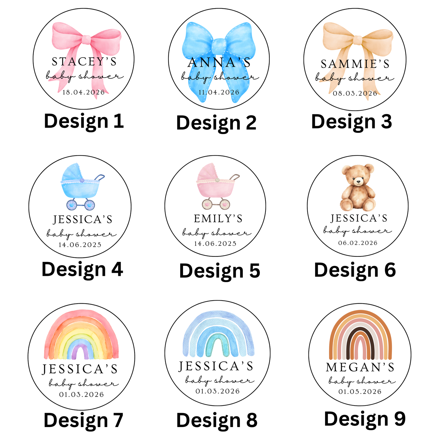 Personalised Baby Shower Favours – Custom Sweet Pouches