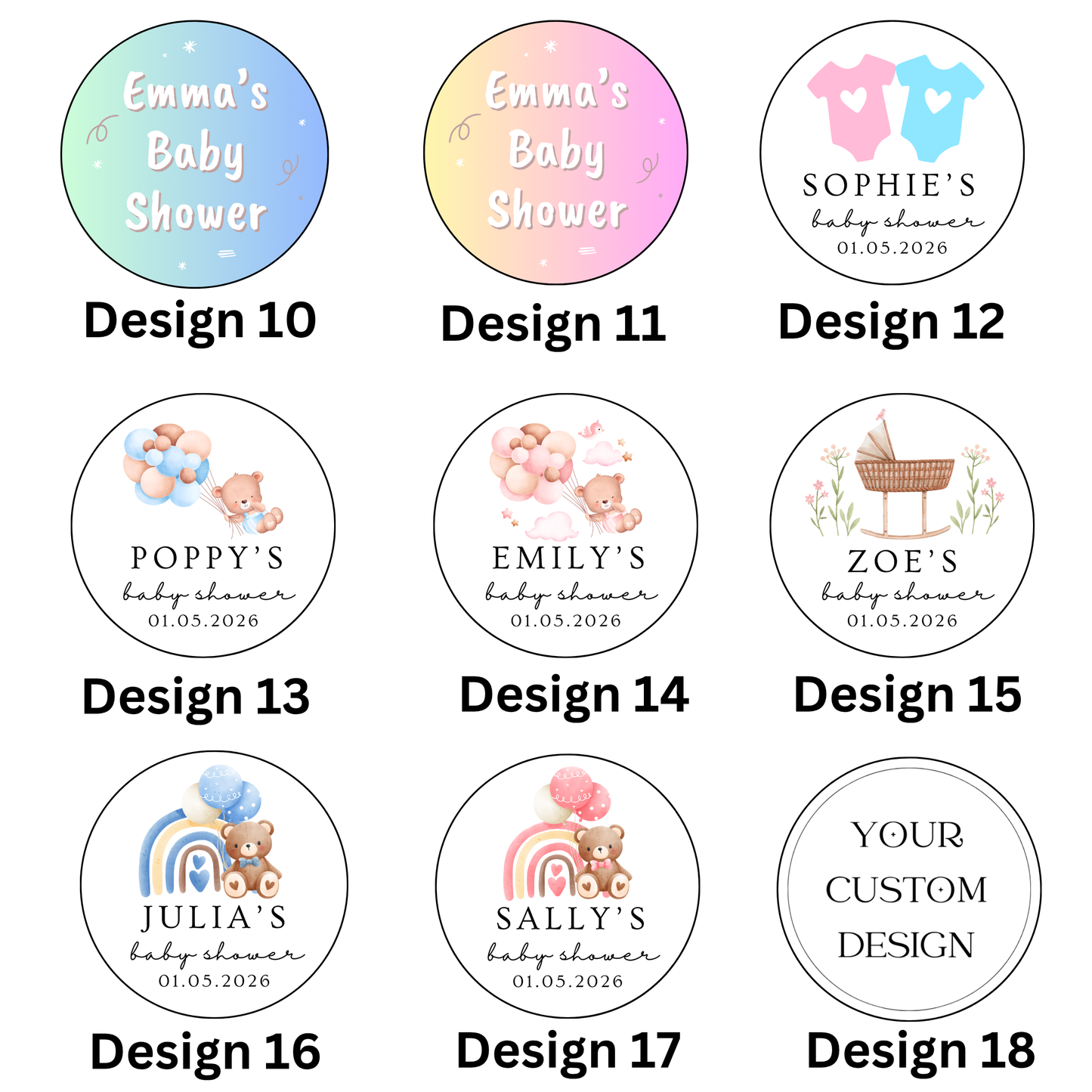 Personalised Baby Shower Favours – Custom Sweet Pouches