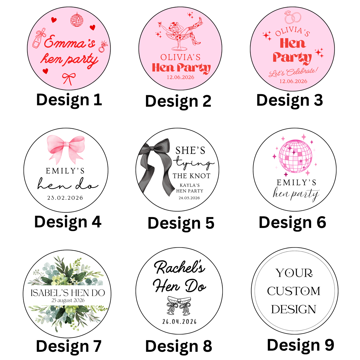 Personalised Hen Party Favours – Sweet Pouches for Guests