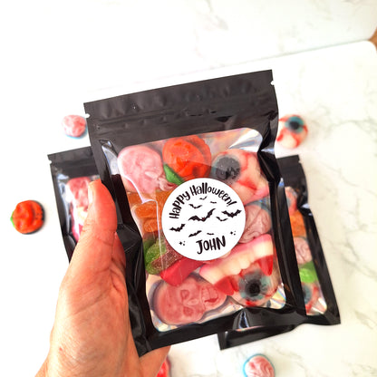 Personalised Halloween Sweet Bags, Spooky Trick or Treat Favours