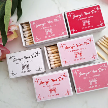 Personalised Hen Party Favours – Custom Matchbox Gifts for Hen Do Guests