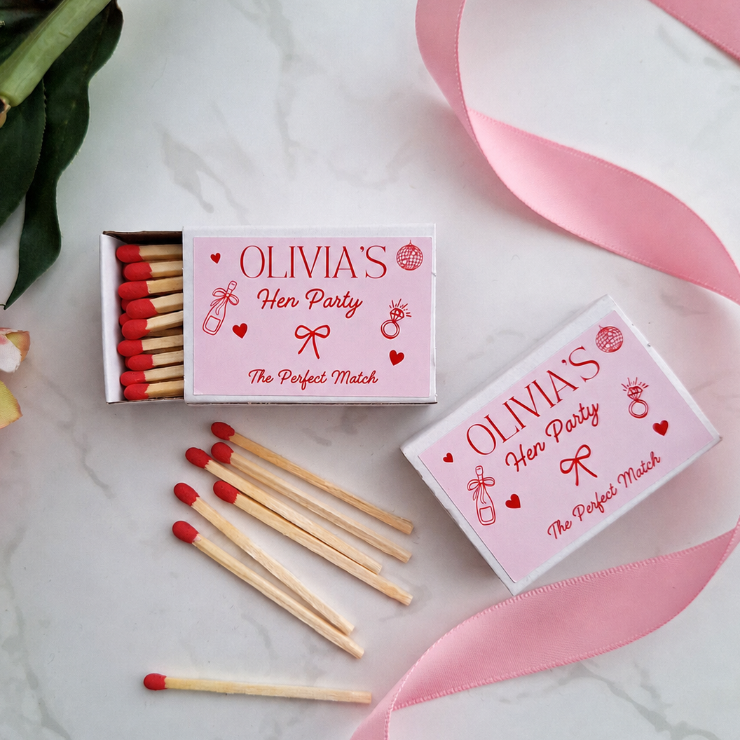 Personalised Hen Party Favours – Custom Matchbox Gifts for Hen Do Guests