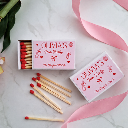 Personalised Hen Party Favours – Custom Matchbox Gifts for Hen Do Guests