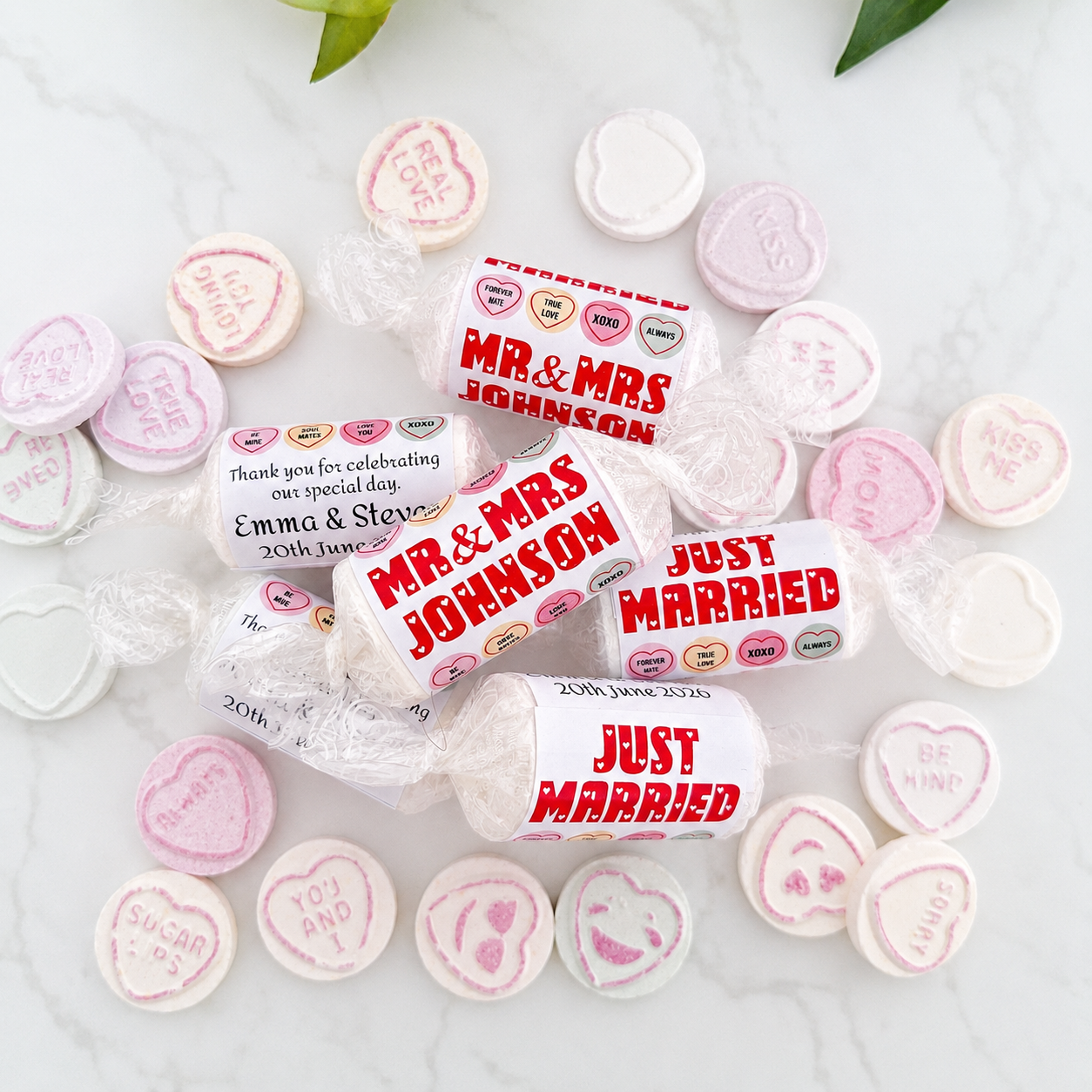 Personalised Love Heart Wedding Favours