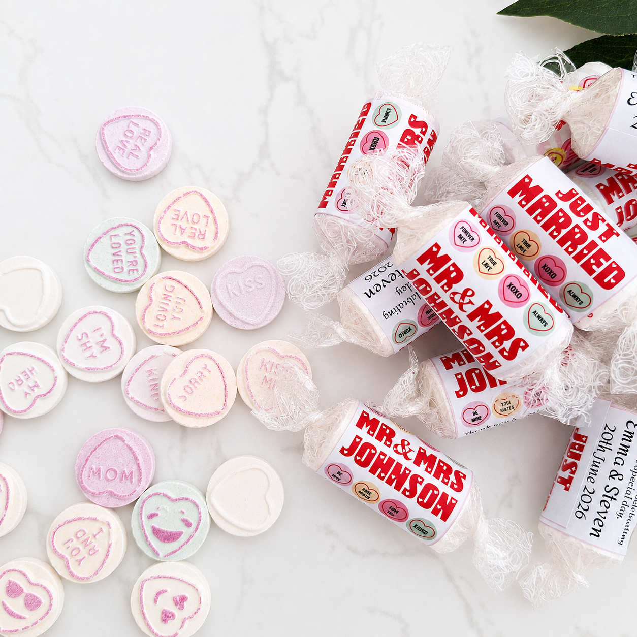 Personalised Love Heart Wedding Favours