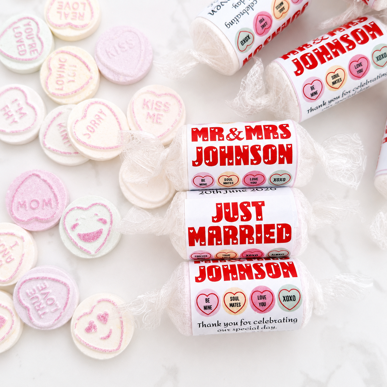 Personalised Love Heart Wedding Favours
