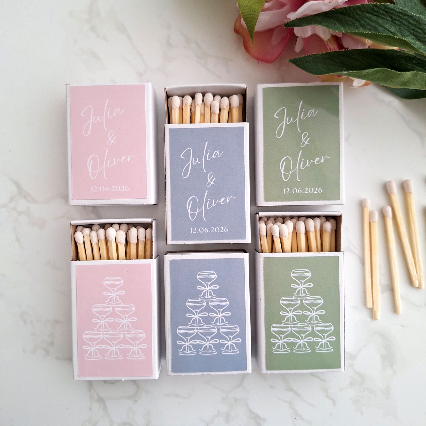 Personalised Wedding Matchbox Favours