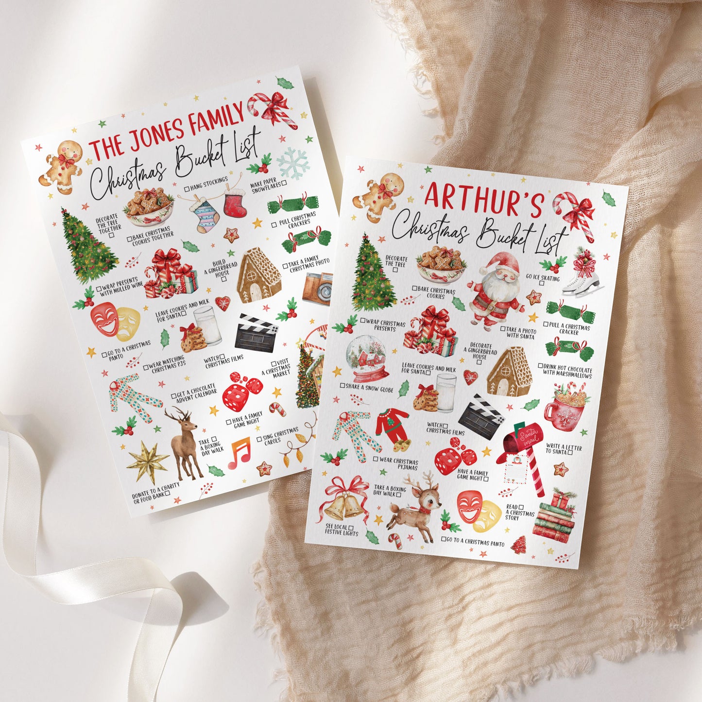 Kids, Adults & Family Festive Activity | Bucket List Christmas Card