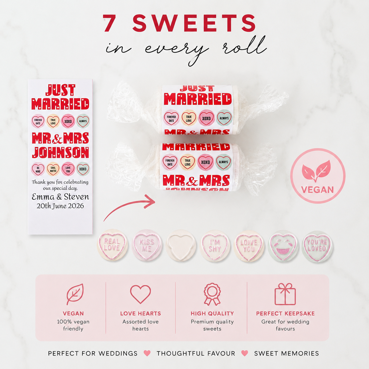 Personalised Love Heart Wedding Favours